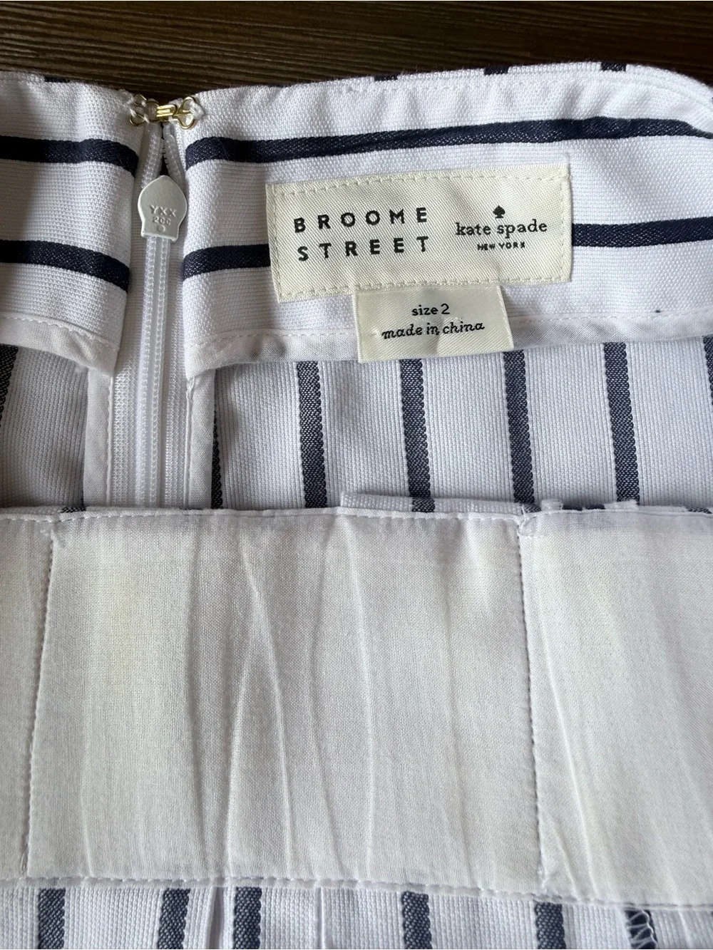 Kate Spade Broome Street Striped A-Line Skirt Size 2